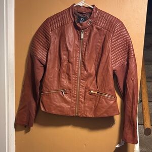 New York & Company Brown Faux Leather Jacket NWT  size M